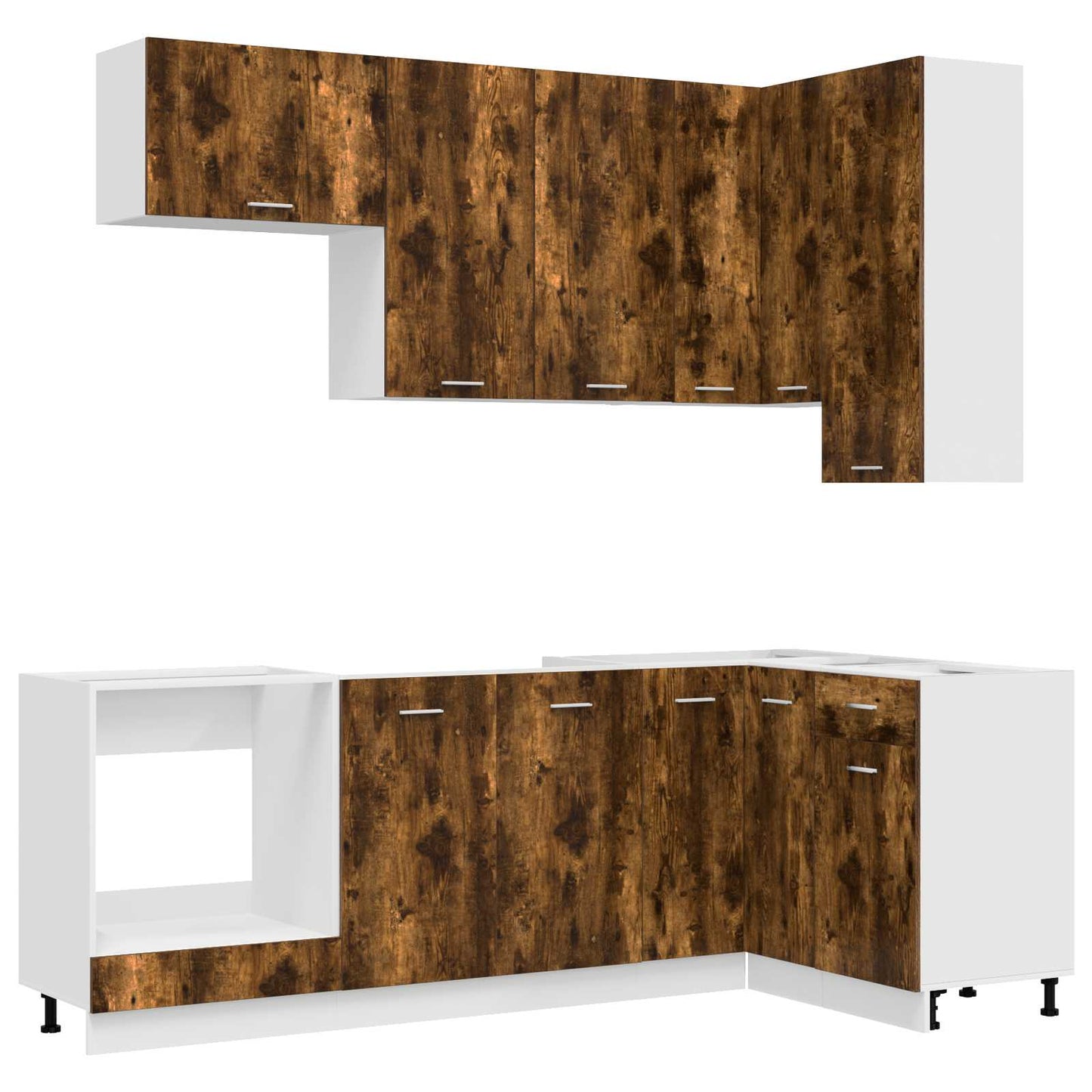 Kitchen Unit LYON 8 pcs Smoked Oak Engineered Wood