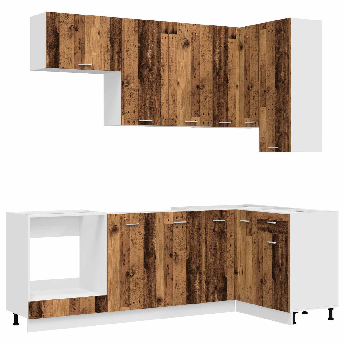 Kitchen Unit LYON 8 pcs Old Wood Engineered Wood