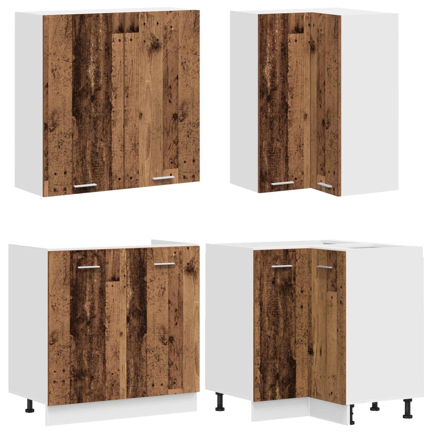 Kitchen Unit LYON 8 pcs Old Wood Engineered Wood