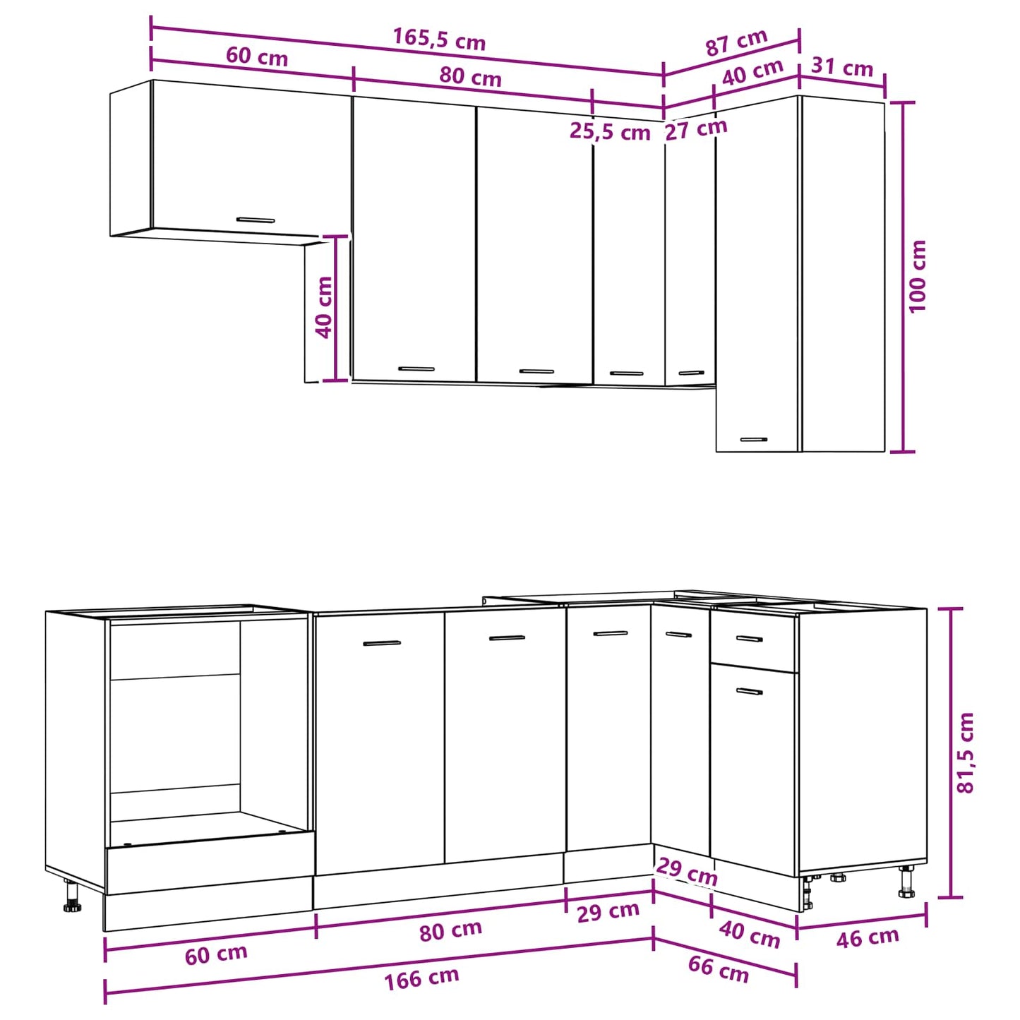 Kitchen Unit LYON 8 pcs Old Wood Engineered Wood