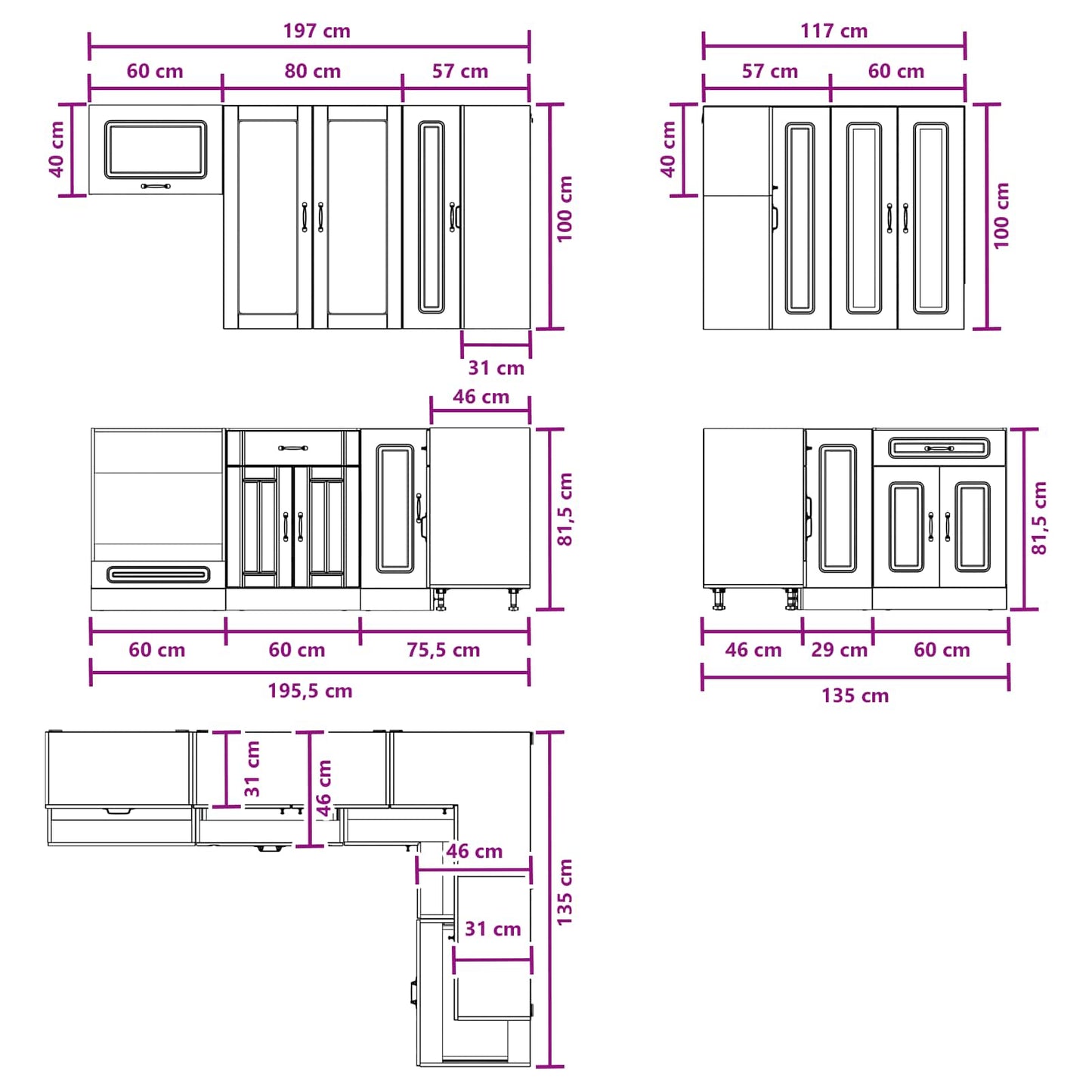 Kitchen Unit KALMAR 8 pcs Artisan Oak Engineered Wood