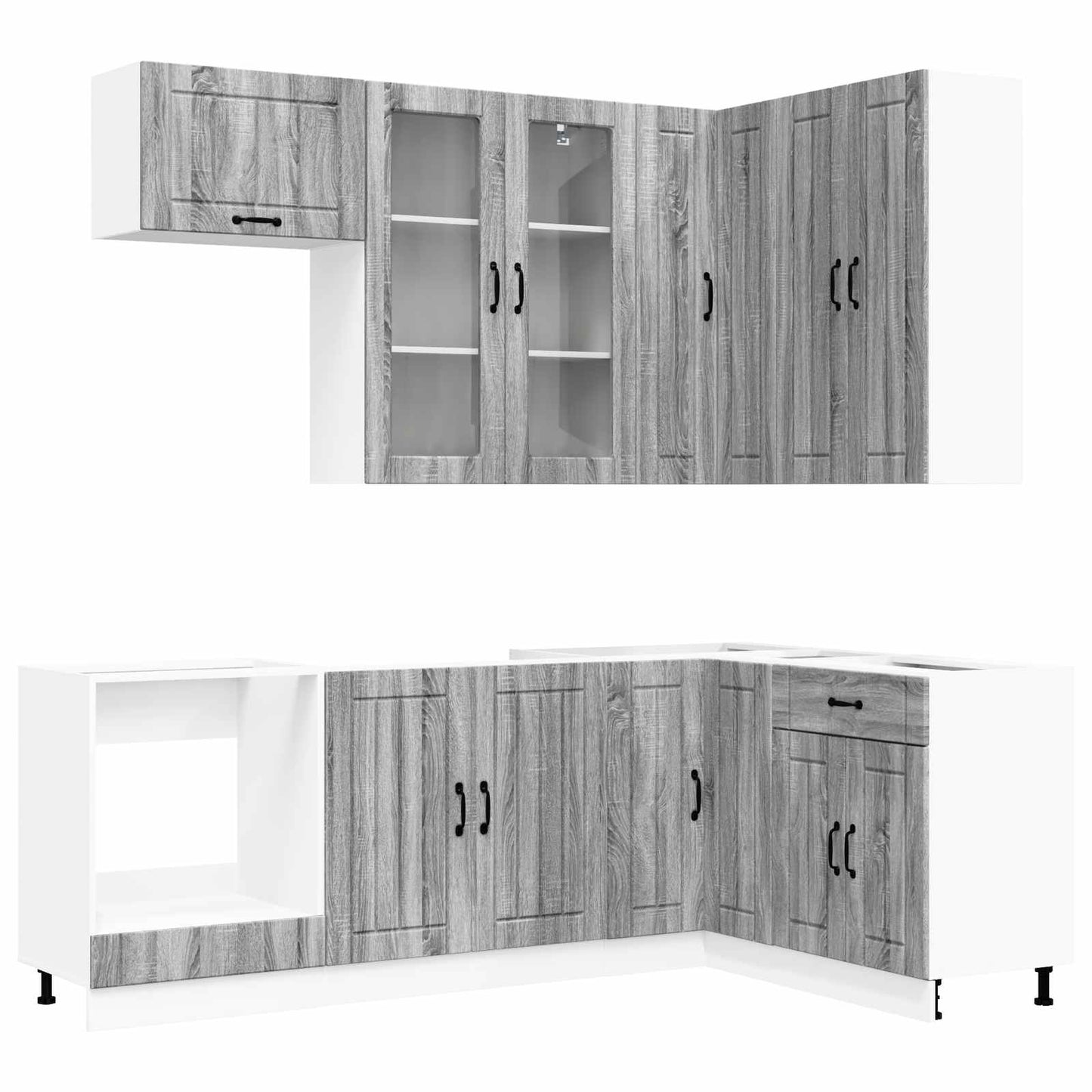 Kitchen Unit LUCCA 8 pcs Grey Sonoma Engineered Wood