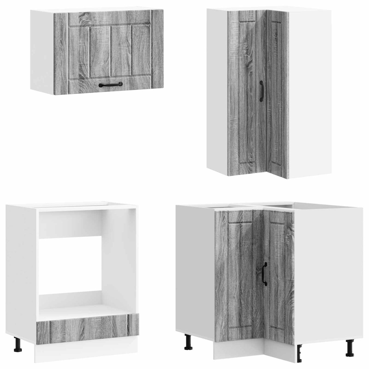 Kitchen Unit LUCCA 8 pcs Grey Sonoma Engineered Wood