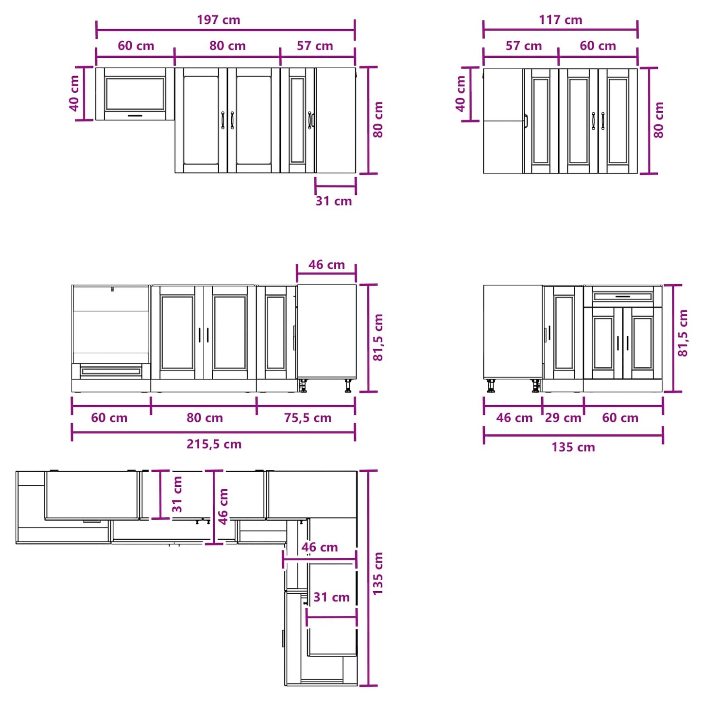 Kitchen Unit PORTO 8 pcs Sonoma Oak Engineered Wood