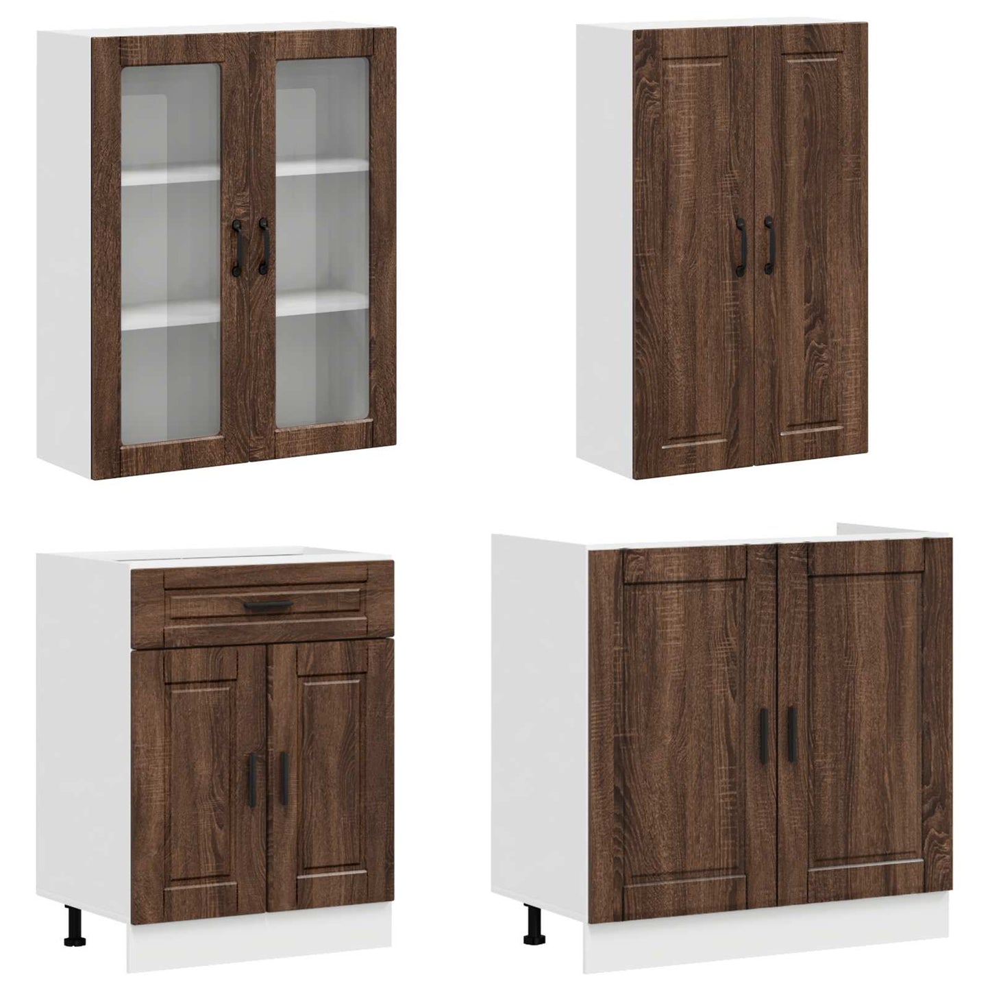 Kitchen Unit PORTO 8 pcs Brown Oak Engineered Wood