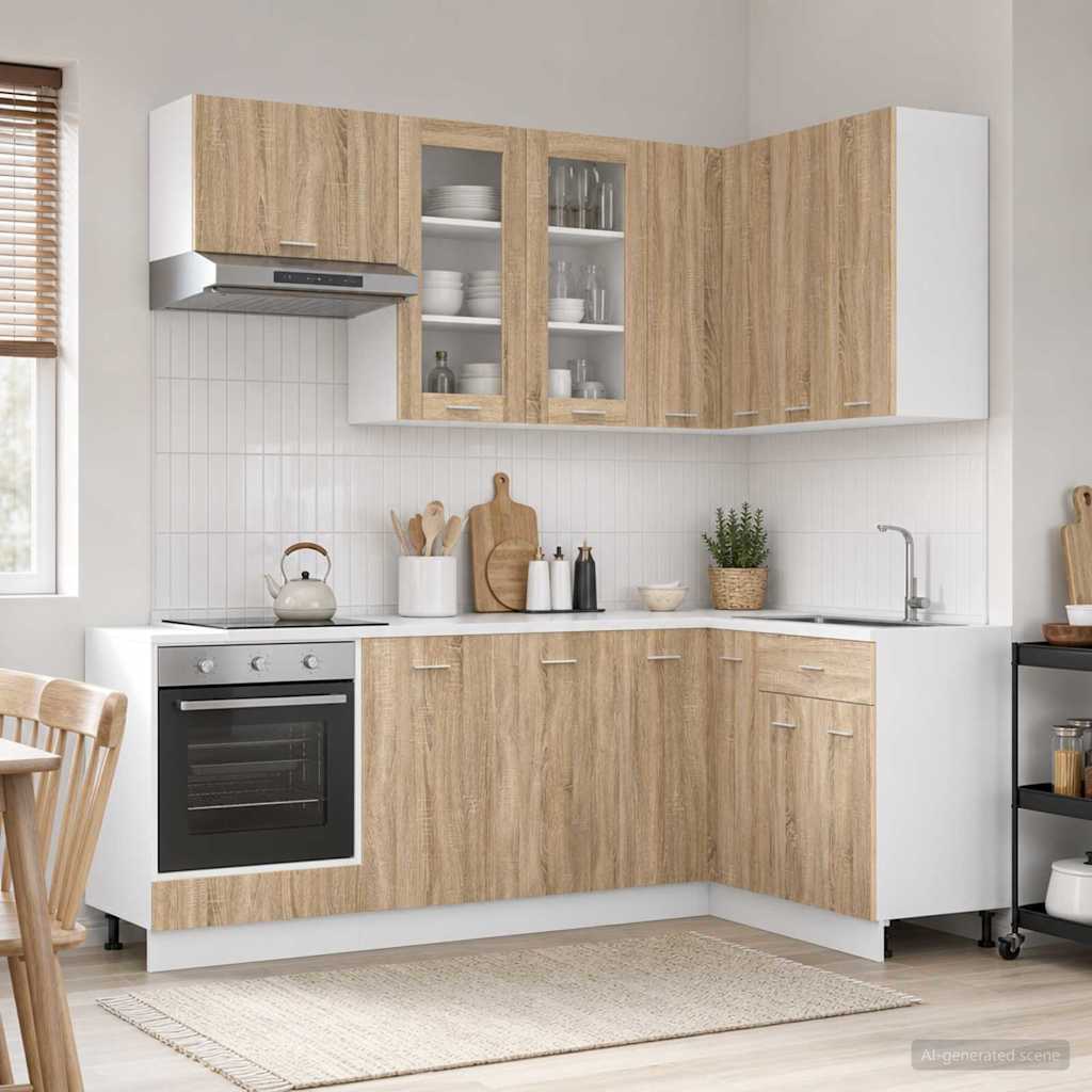 Kitchen Unit LYON 8 pcs Sonoma Oak Engineered Wood