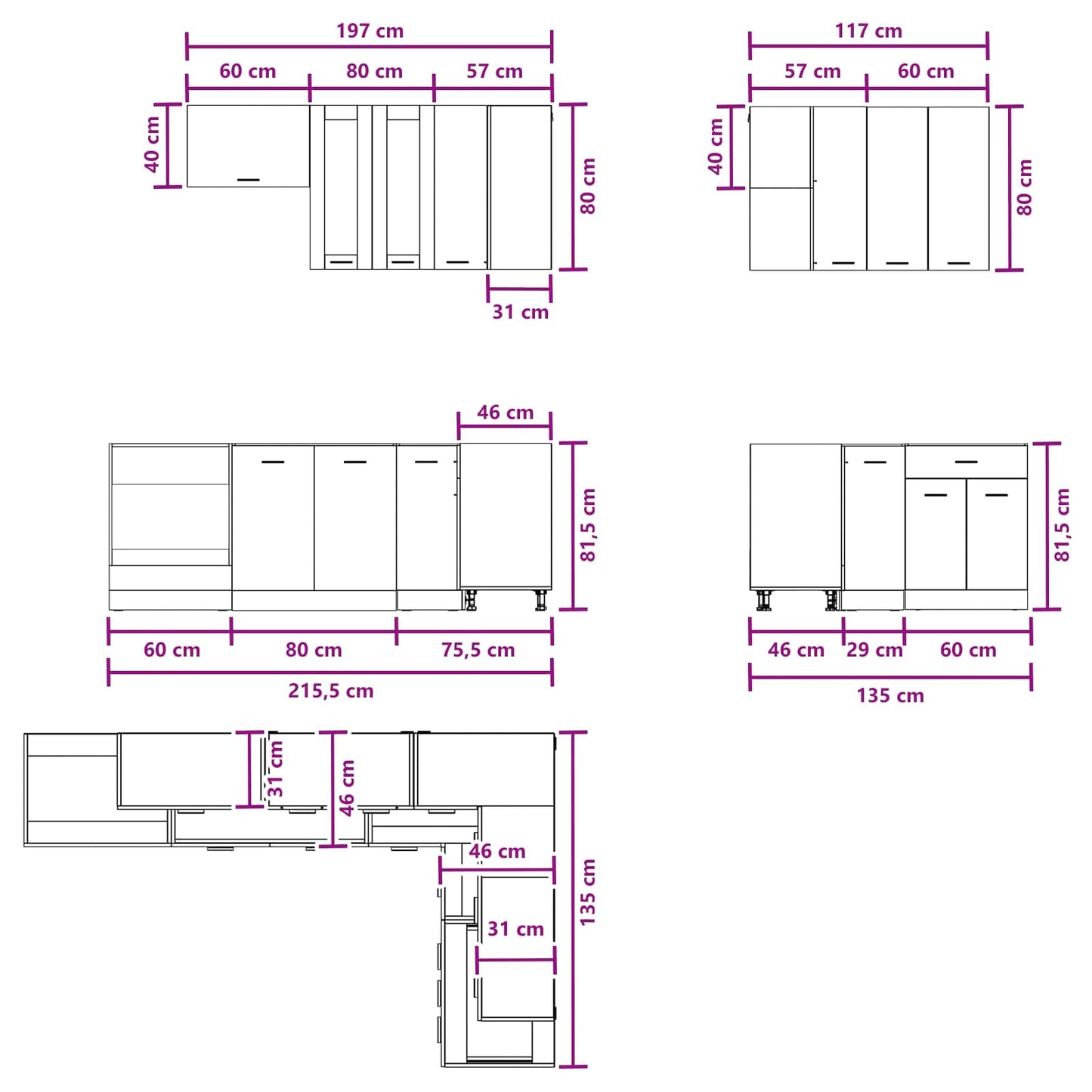 Kitchen Unit LYON 8 pcs Sonoma Oak Engineered Wood