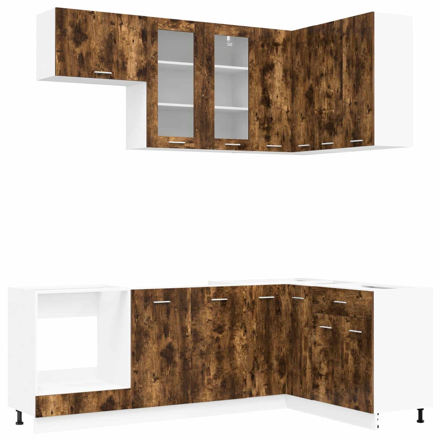Kitchen Unit LYON 8 pcs Smoked Oak Engineered Wood
