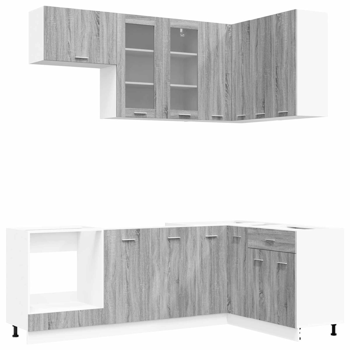 Kitchen Unit LYON 8 pcs Grey Sonoma Engineered Wood