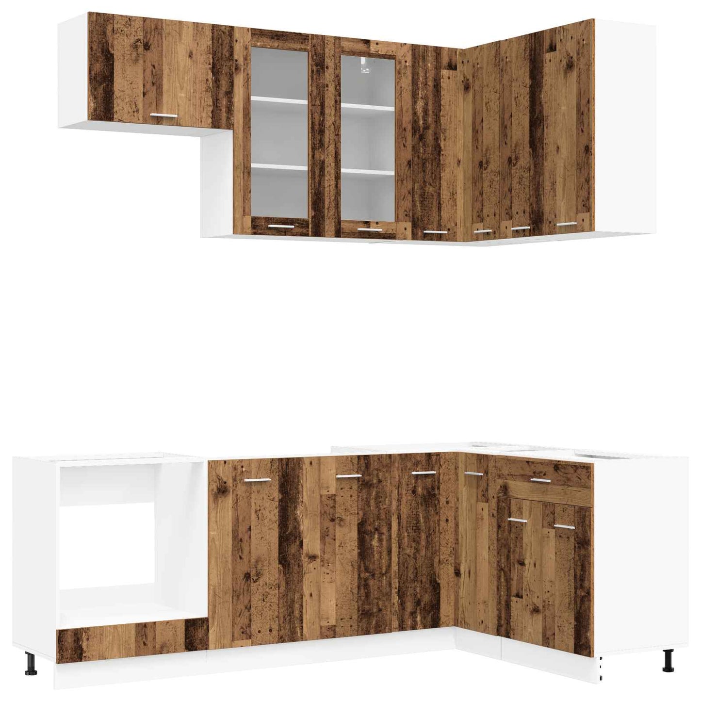 Kitchen Unit LYON 8 pcs Old Wood Engineered Wood