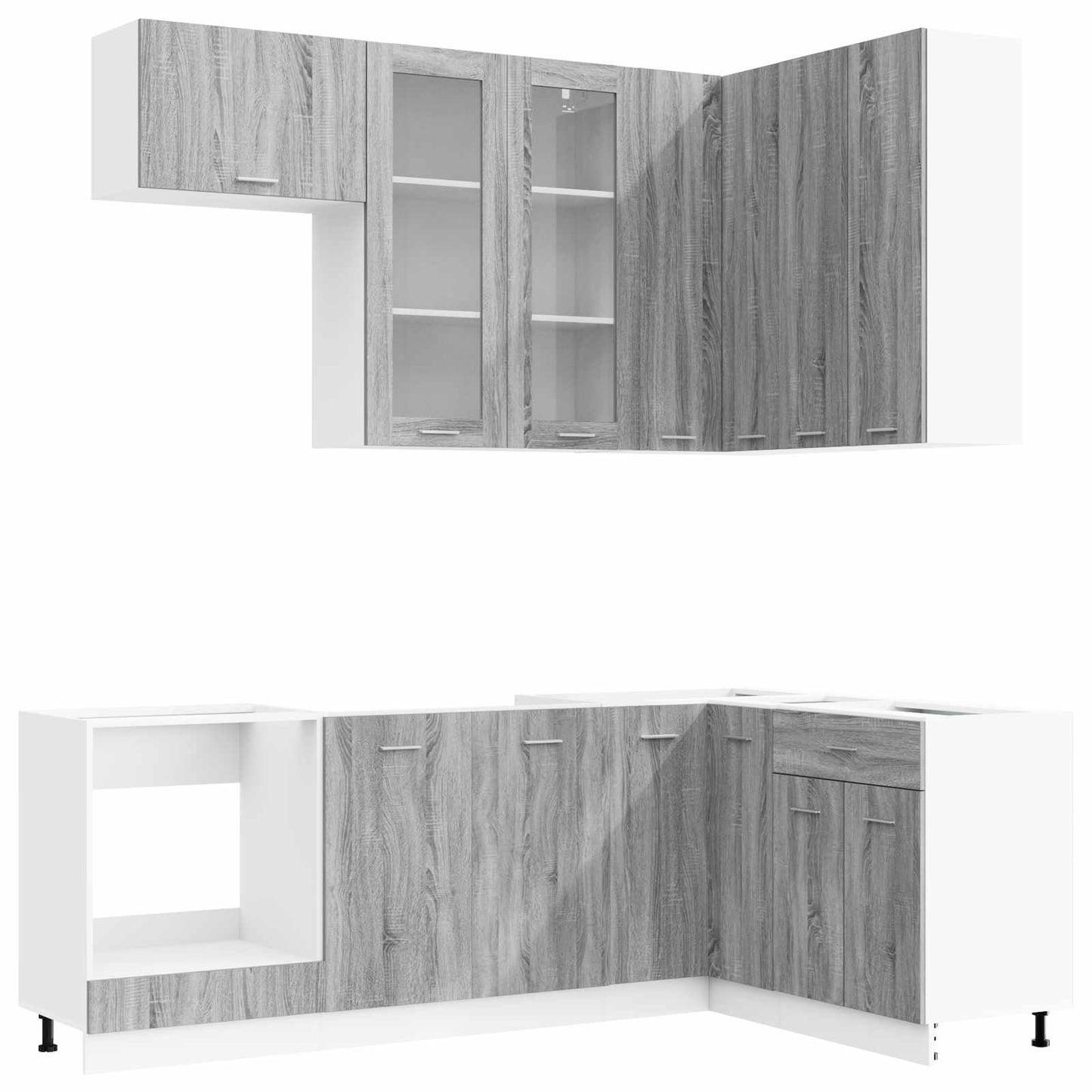 Kitchen Unit LYON 8 pcs Grey Sonoma Engineered Wood