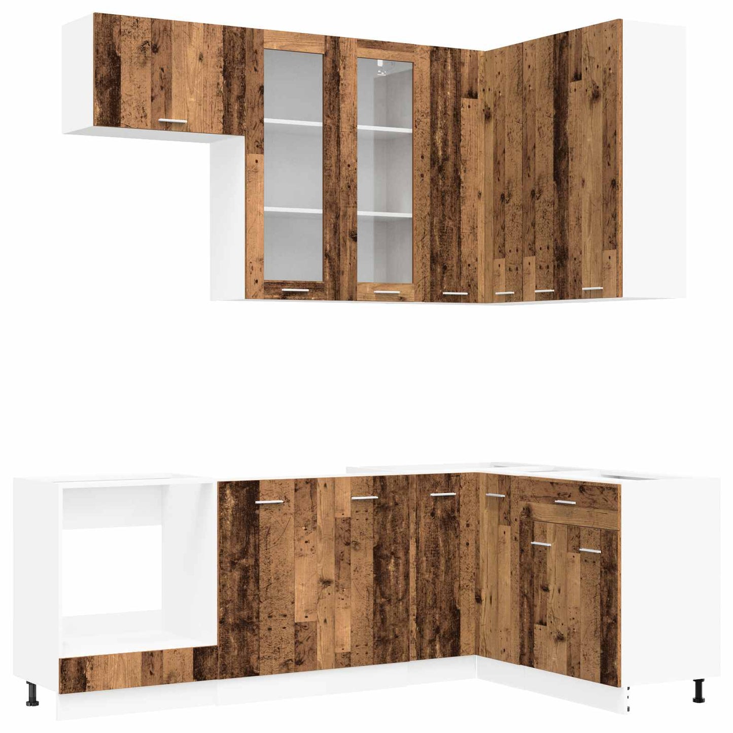 Kitchen Unit LYON 8 pcs Old Wood Engineered Wood