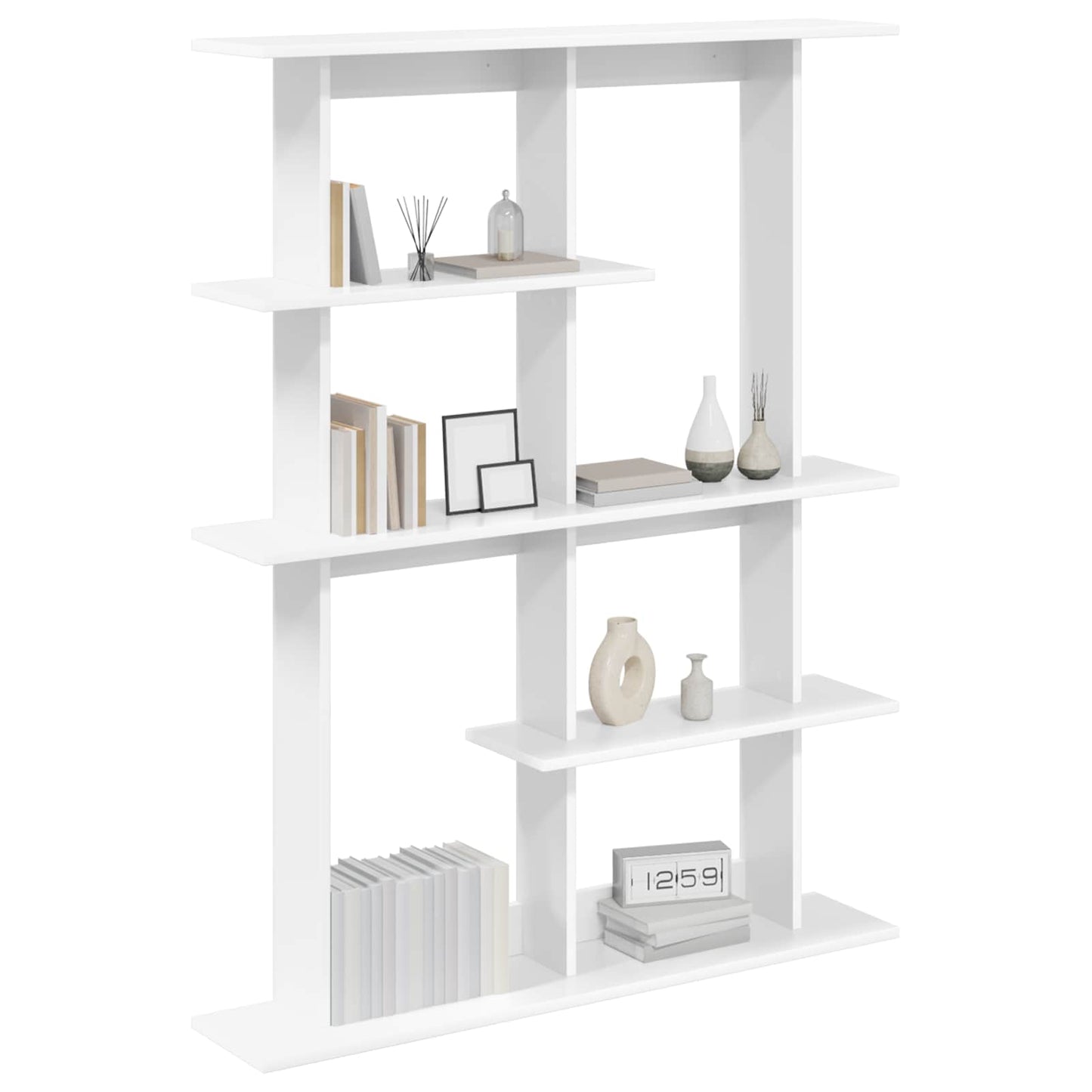 Wall Shelving Unit White 102 x 20 x 130 cm Engineered Wood