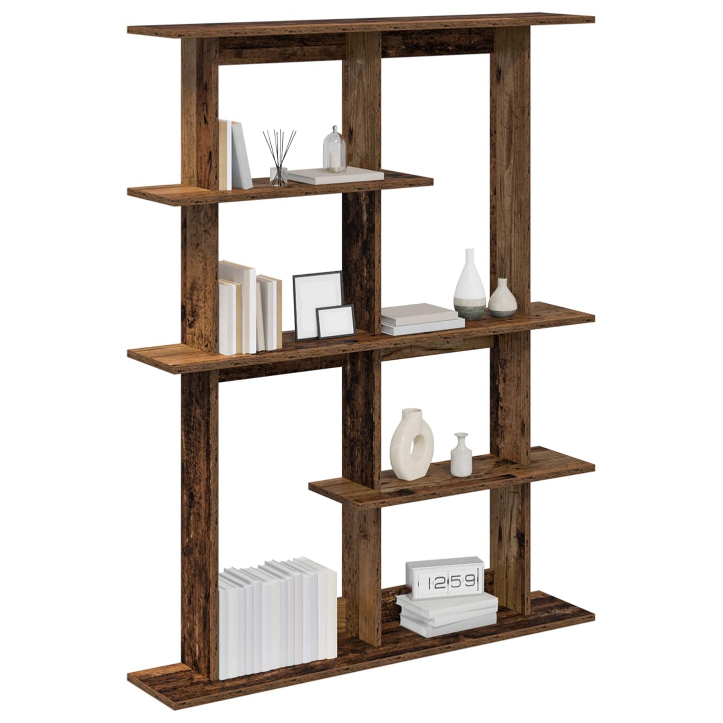 Wall Shelving Unit Brown 102 x 20 x 130 cm Engineered Wood