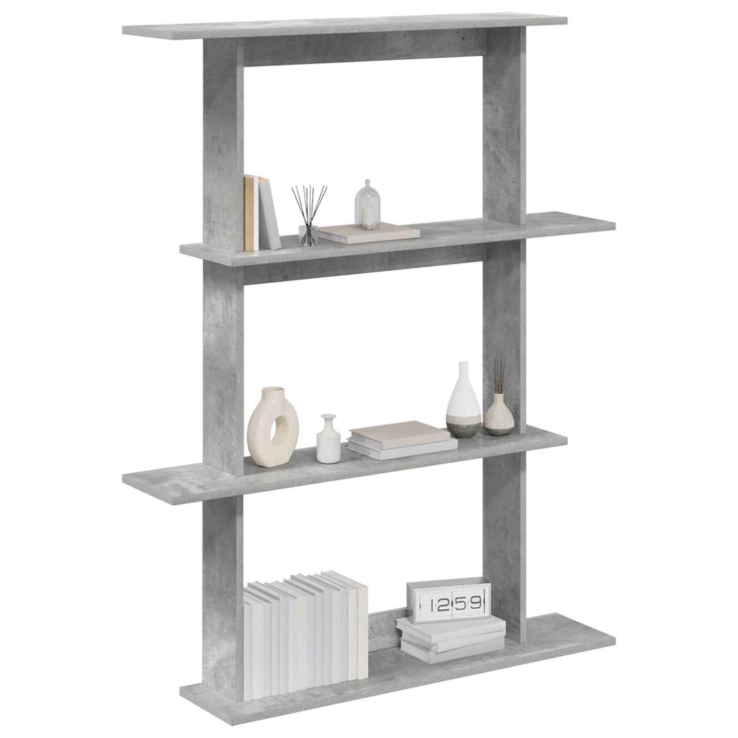 Wall Shelving Unit Grey 100 x 20 x 126 cm Engineered Wood