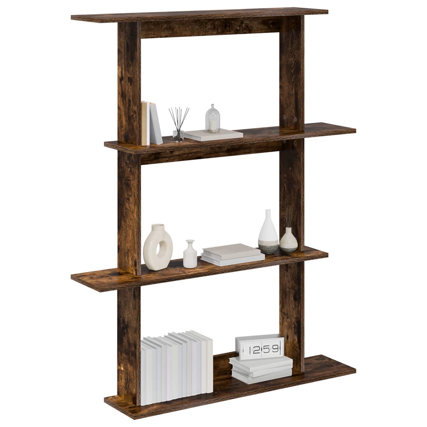 Wall Shelving Unit Brown 100 x 20 x 126 cm Engineered Wood