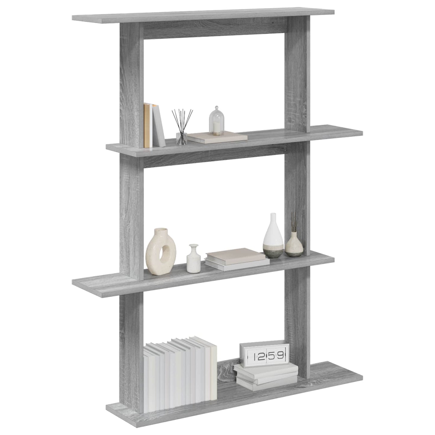 Wall Shelving Unit Grey 100 x 20 x 126 cm Engineered Wood