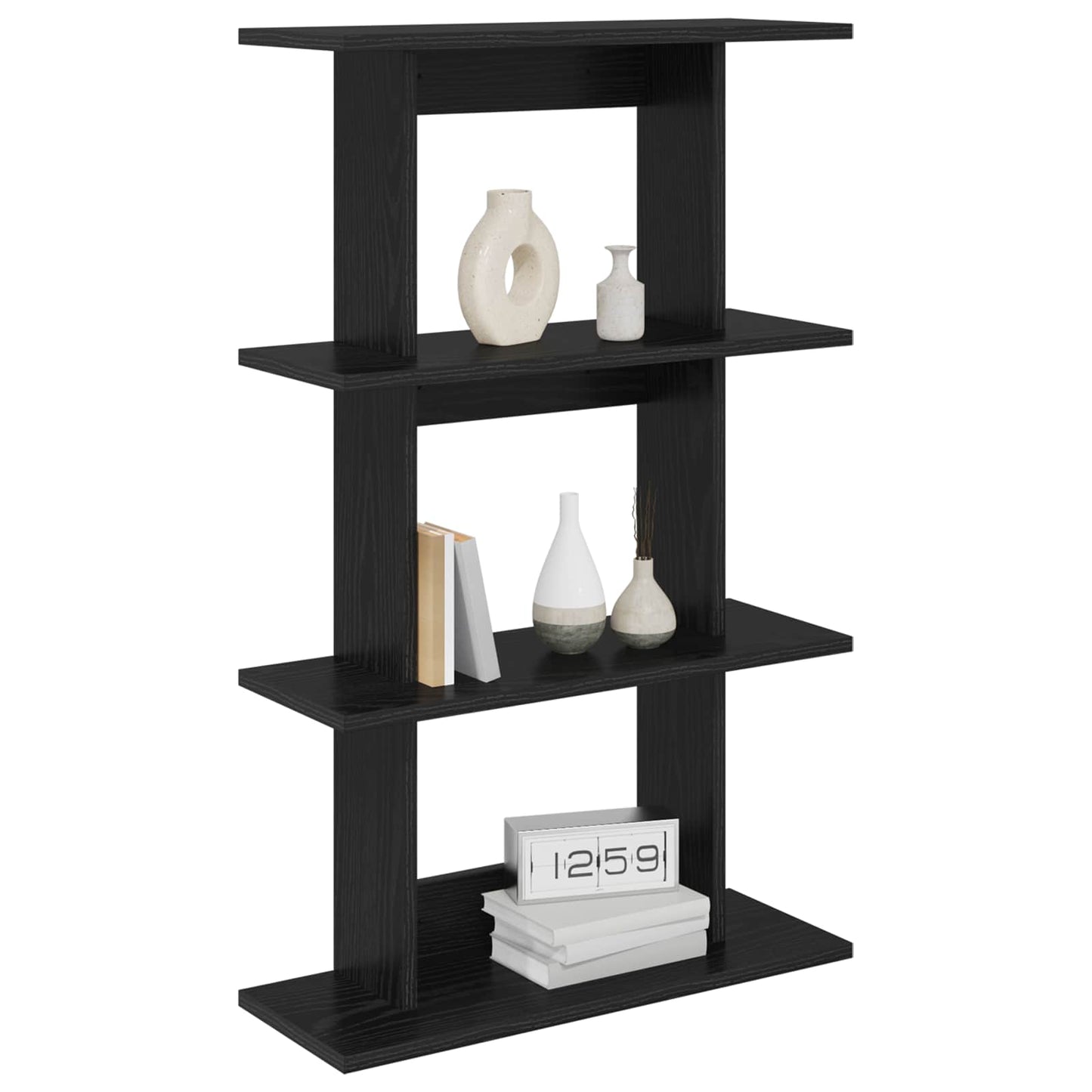Wall Shelf Wall-Mounted Black 56 x 20 x 90 cm Engineered Wood