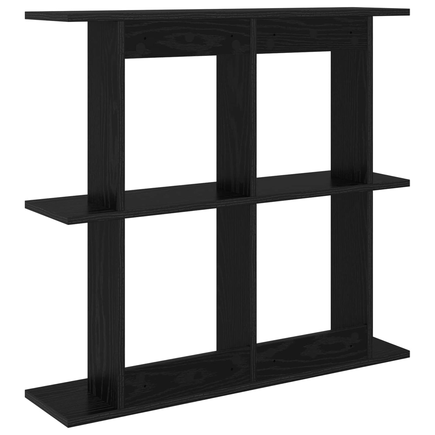 Wall Shelf Wall-Mounted Black 80 x 20 x 75 cm Engineered Wood