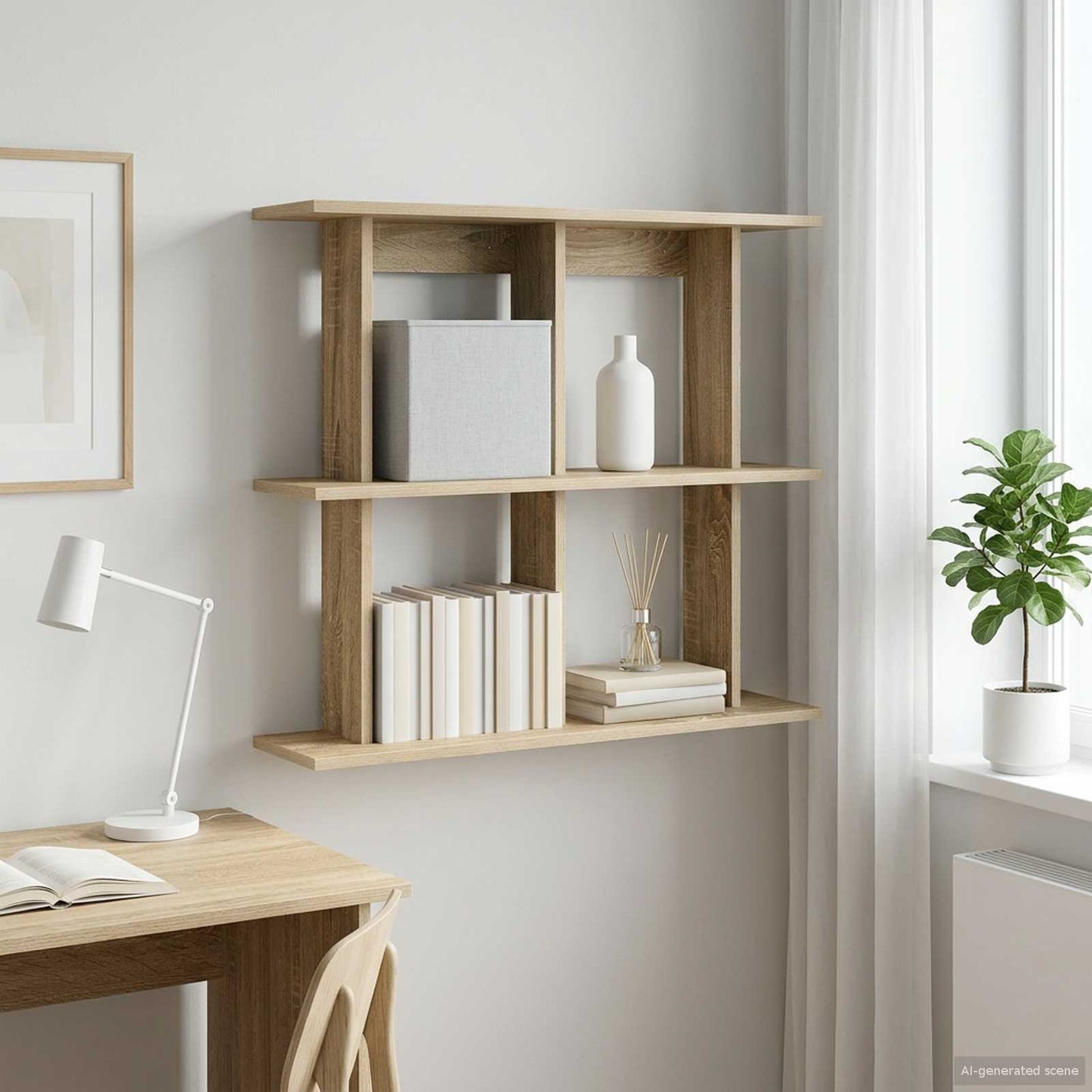 Wall Shelf Wall-Mounted Brown 80 x 20 x 75 cm Engineered Wood