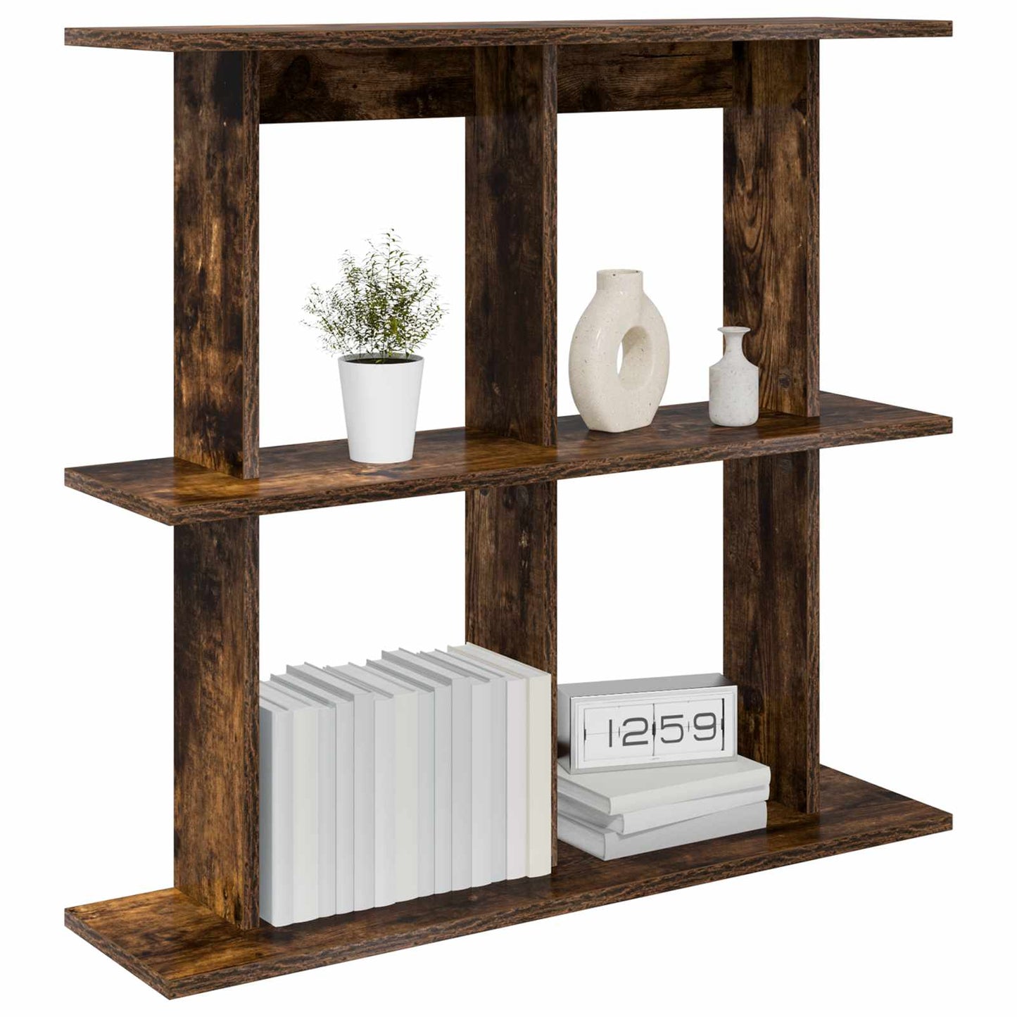 Wall Shelf Wall-Mounted Brown 80 x 20 x 75 cm Engineered Wood