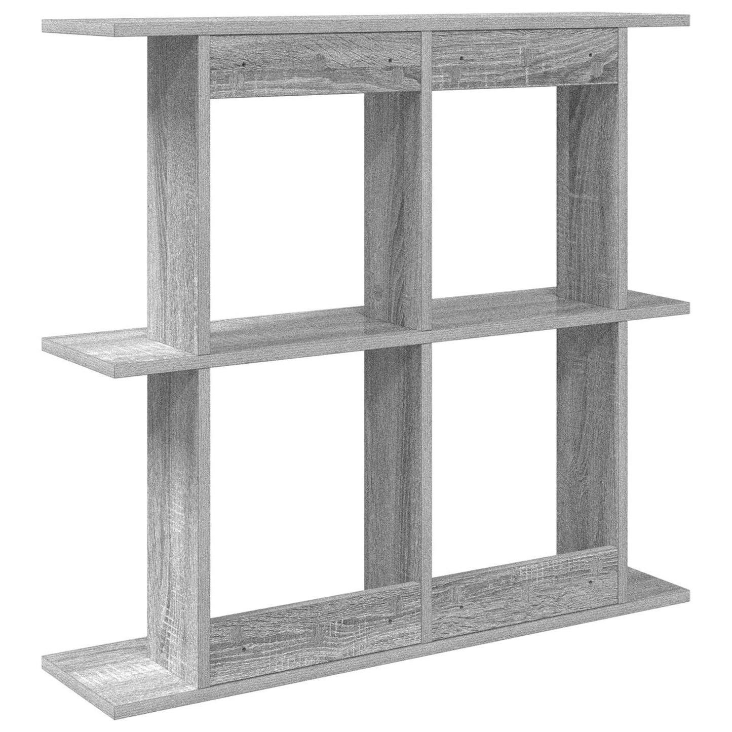 Wall Shelf Wall-Mounted Grey 80 x 20 x 75 cm Engineered Wood