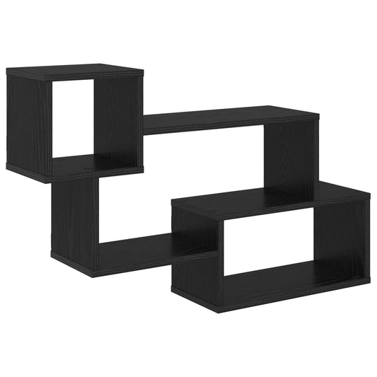 Floating Shelf Wall-Mounted Black 87 x 20 x 55 cm