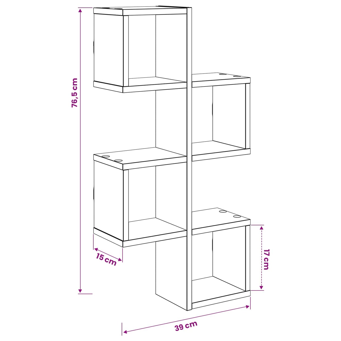 Floating Shelf Wall-Mounted Brown 87 x 20 x 55 cm