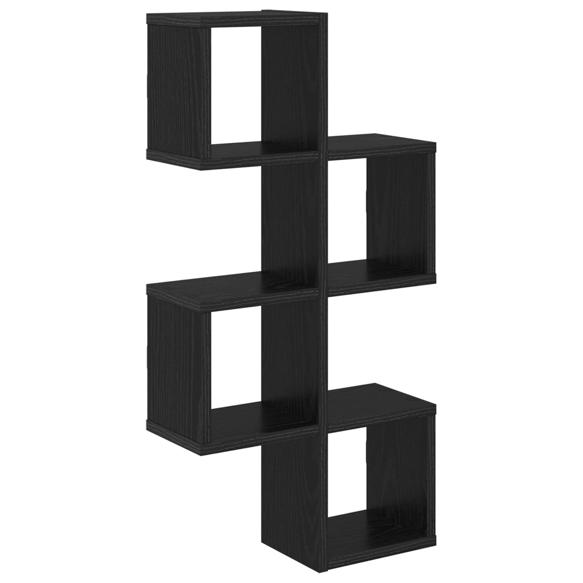 Wall Shelf Wall-Mounted Black 39 x 15 x 76 cm Engineered Wood
