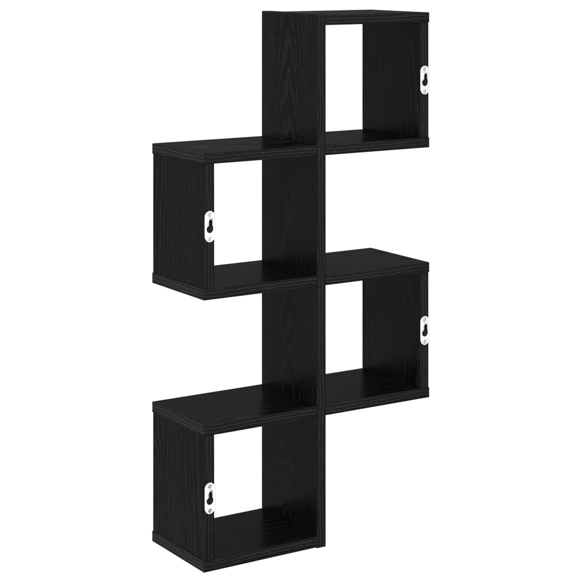 Wall Shelf Wall-Mounted Black 39 x 15 x 76 cm Engineered Wood