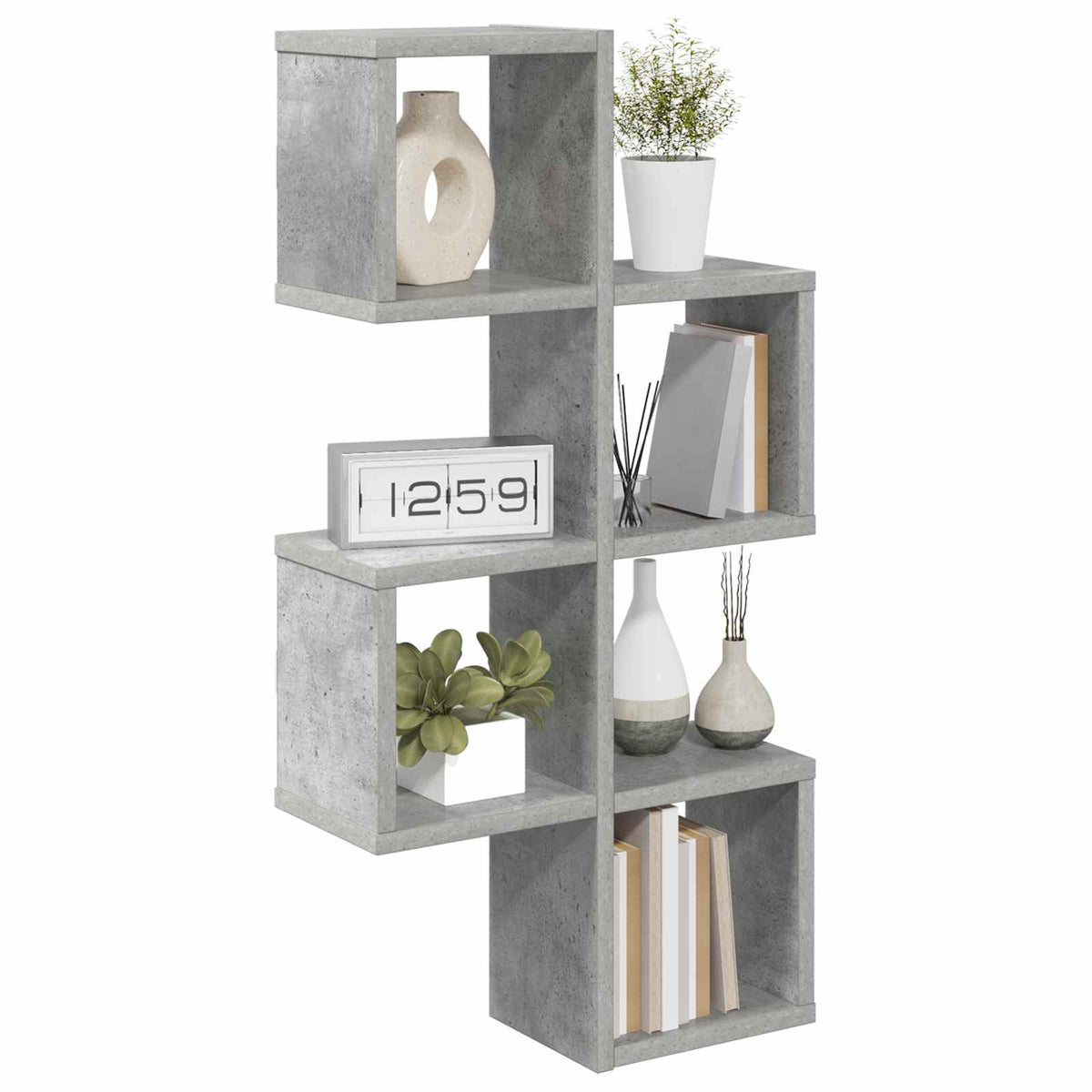 Wall Shelf Wall-Mounted Concrete Grey 39 x 15 x 76 cm