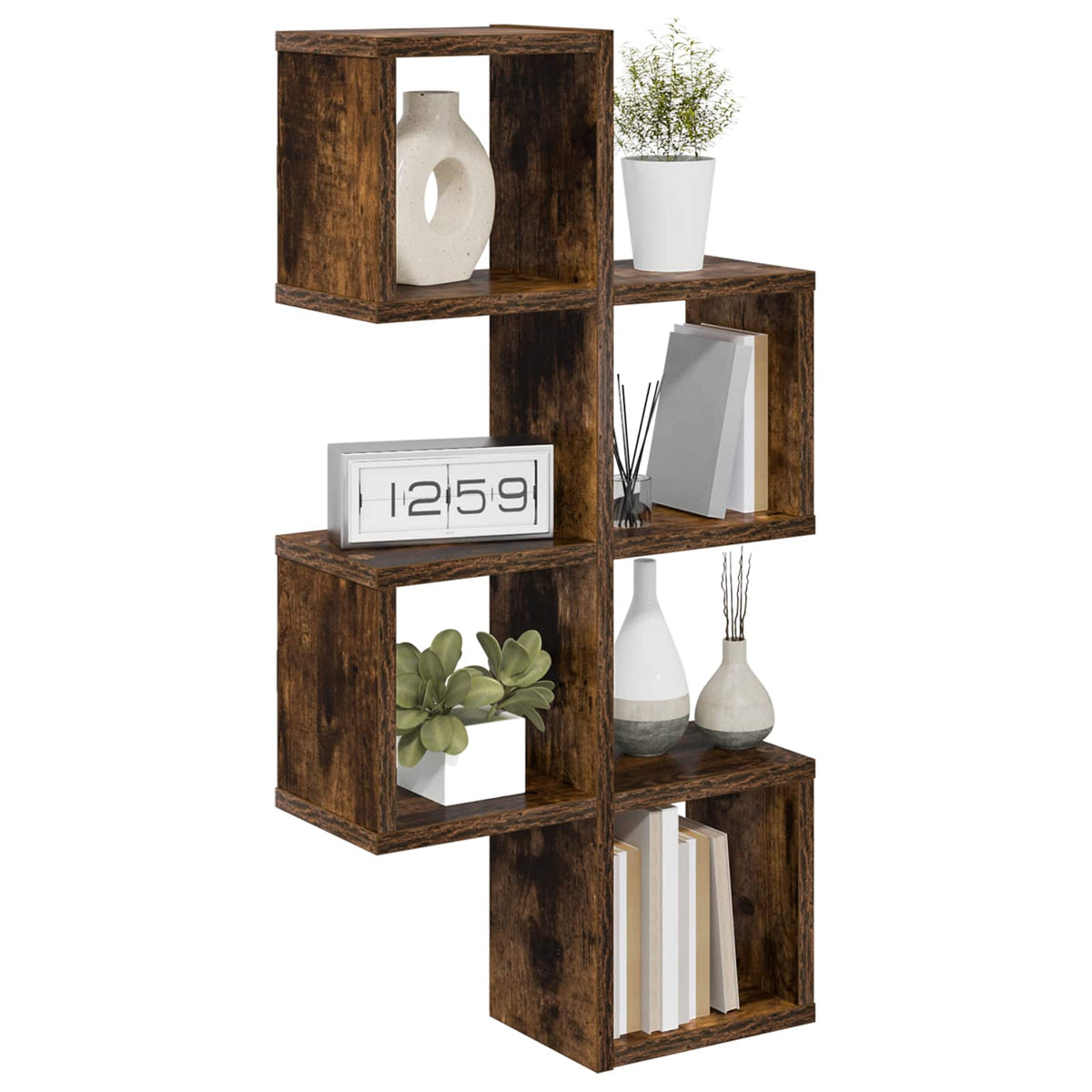 Wall Shelf Wall-Mounted Smoked Oak 39 x 15 x 76 cm
