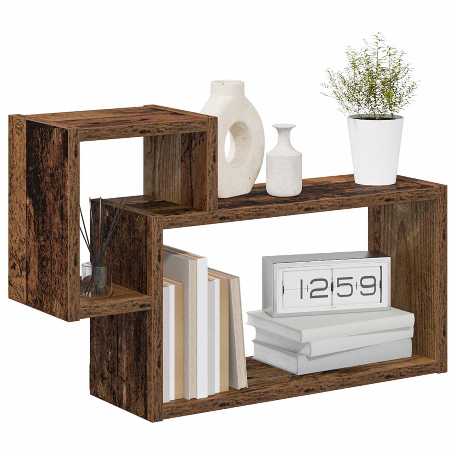 Wall Shelf Wall-Mounted Brown 55 x 15 x 35 cm Engineered Wood