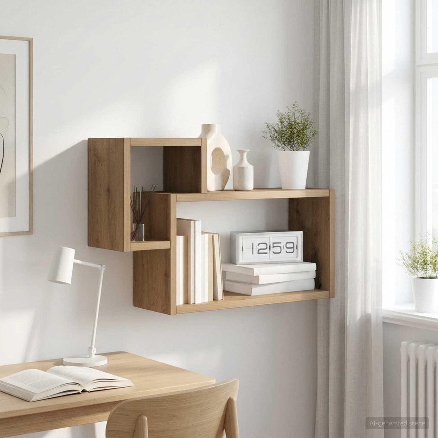 Wall Shelf Wall-Mounted Artisan Oak 55 x 15 x 35 cm