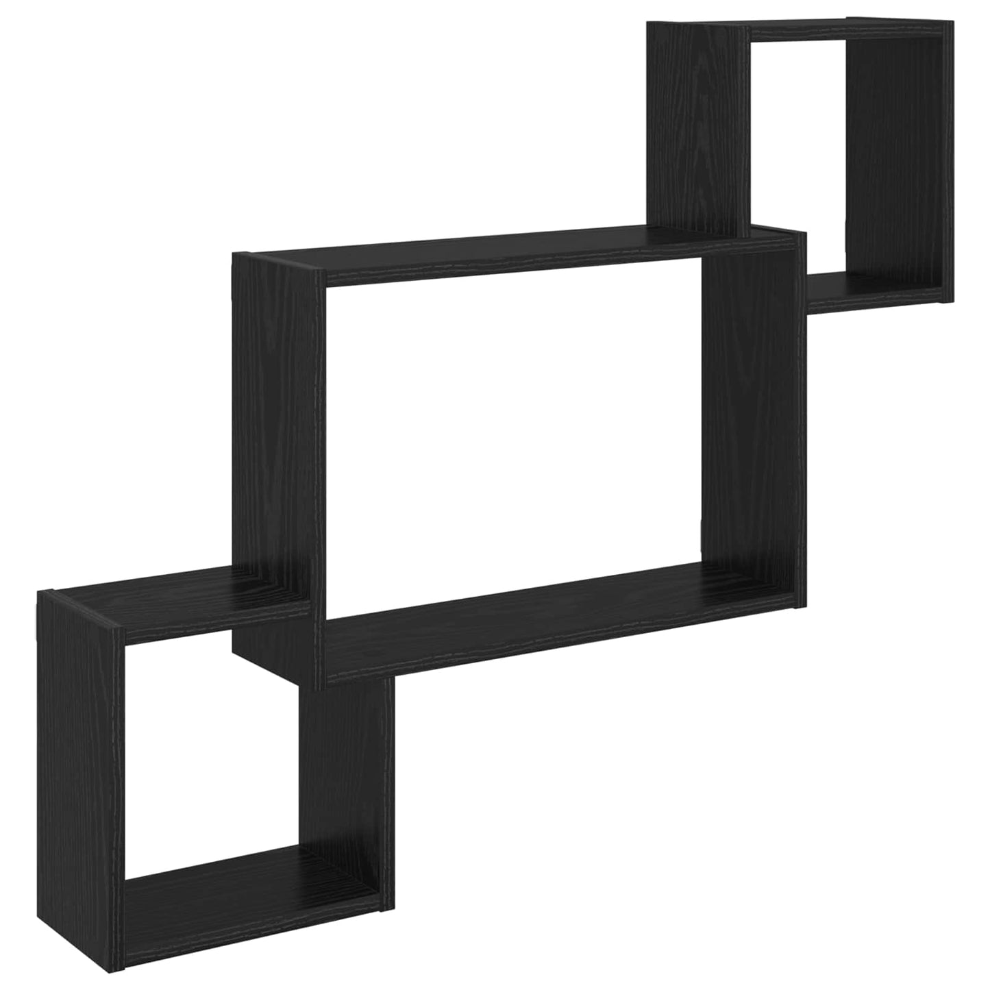 Wall Shelf Wall-Mounted Black 91.5 x 15 x 76 cm Engineered Wood