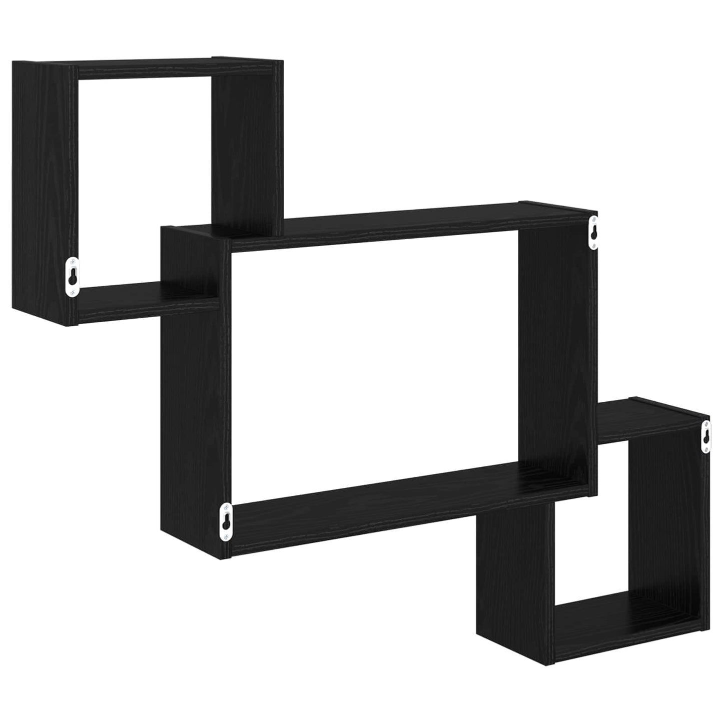 Wall Shelf Wall-Mounted Black 91.5 x 15 x 76 cm Engineered Wood