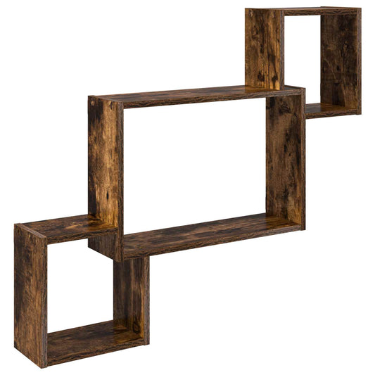 Wall Shelf Wall-Mounted Brown 91.5 x 15 x 76 cm Engineered Wood