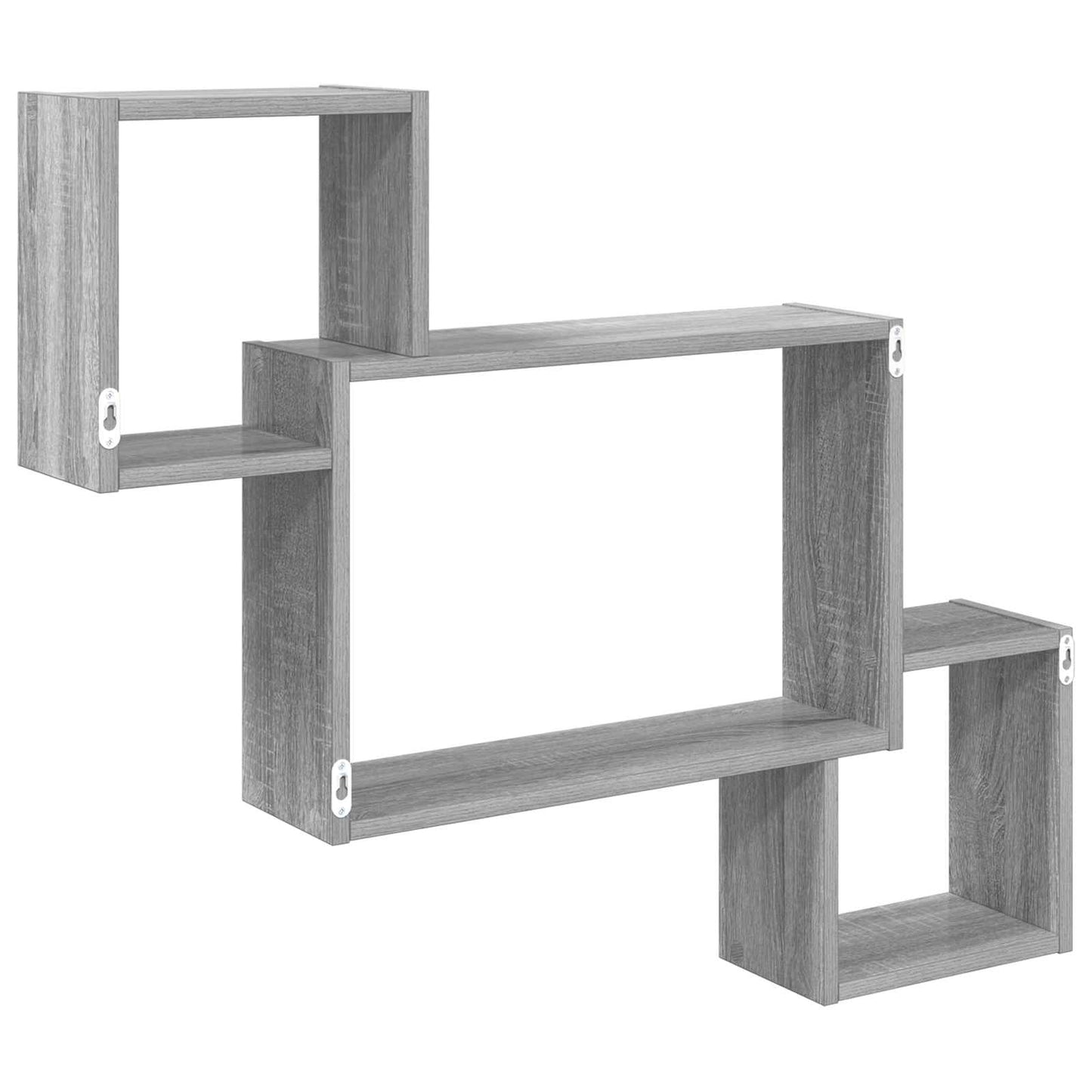 Wall Shelf Wall-Mounted Grey 91.5 x 15 x 76 cm Engineered Wood