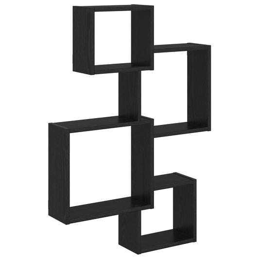 Wall Cube Shelves Wall-Mounted Black 64 x 13.5 x 91.5 cm
