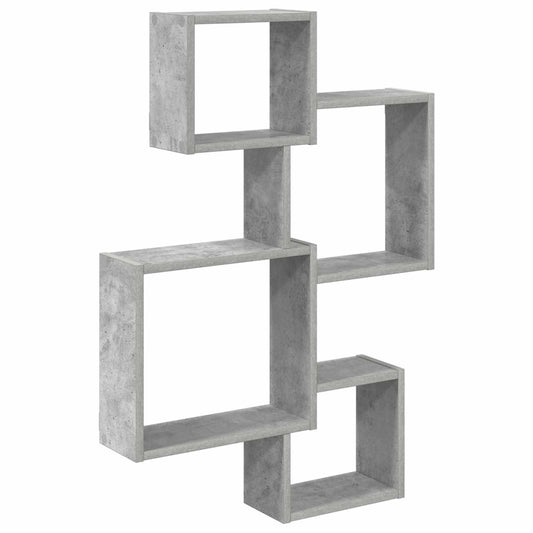 Wall Cube Shelves Wall-Mounted Grey 64 x 13.5 x 91.5 cm