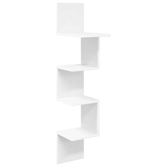 Wall Shelf Wall-Mounted White 32 x 21 x107 cm Engineered Wood