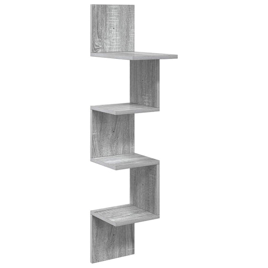 Wall Shelf Wall-Mounted Grey 32 x 21 x107 cm Engineered Wood