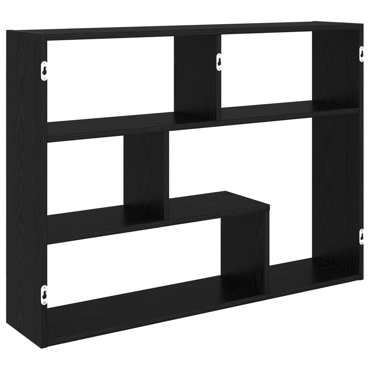 Wall Shelf Wall-Mounted Black 95 x 20 x 69.5 cm Engineered Wood