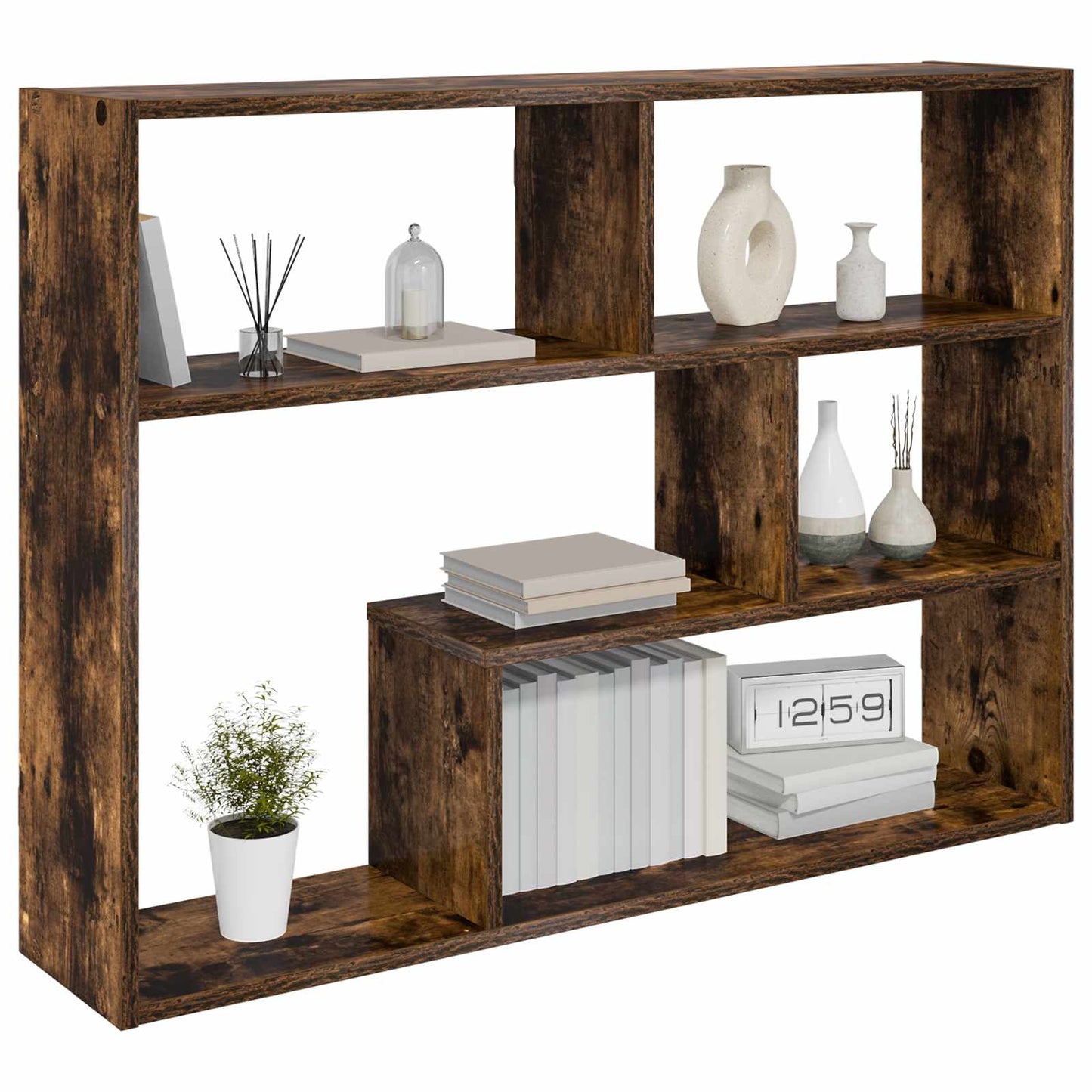 Wall Shelf Wall-Mounted Brown 95 x 20 x 69.5 cm Engineered Wood