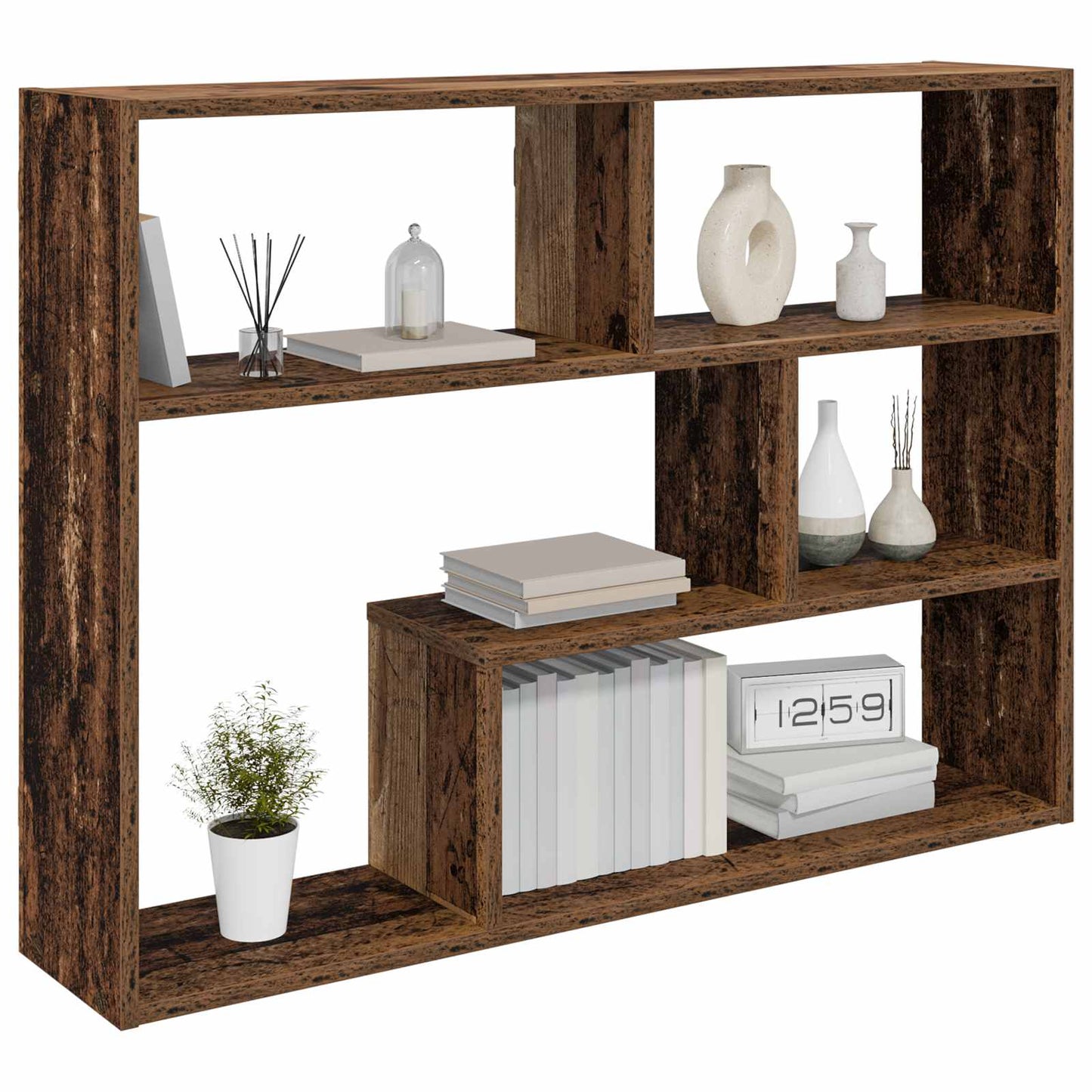 Wall Shelf Wall-Mounted Brown 95 x 20 x 69.5 cm Engineered Wood