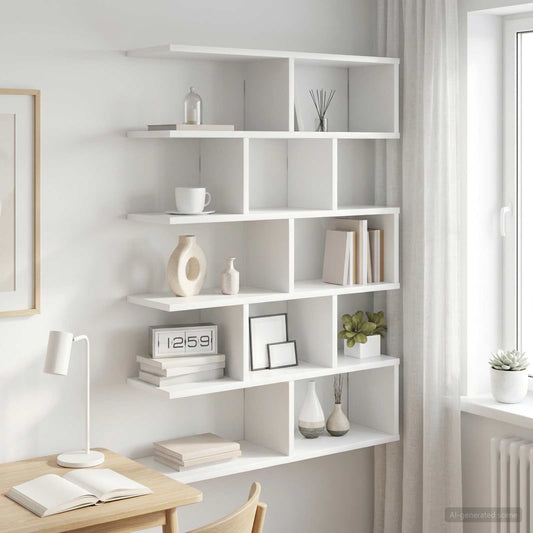 Wall Shelf White 70 x 20 x 100 cm Engineered Wood