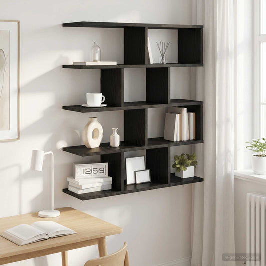 Wall Shelf Black Oak 70 x 20 x 100 cm Engineered Wood