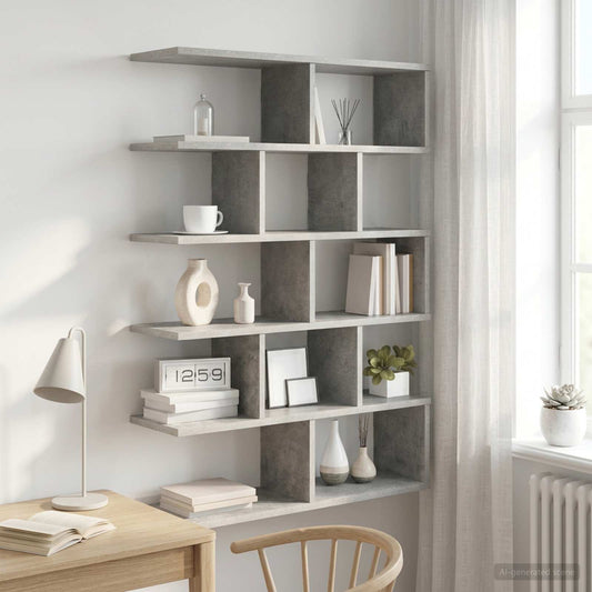 Wall Shelf Concrete Grey 70 x 20 x 100 cm Engineered Wood
