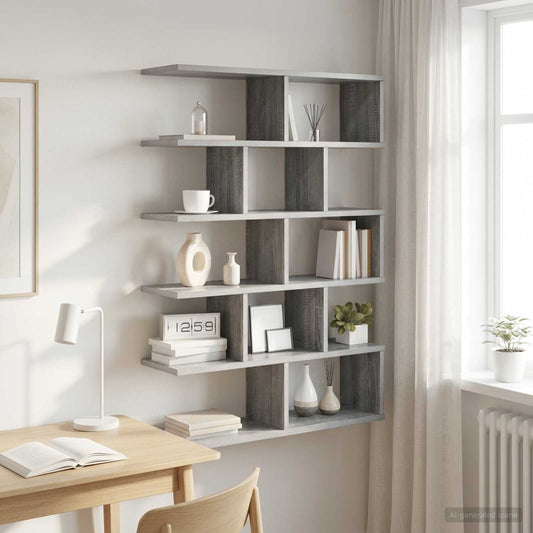 Wall Shelf Grey Sonoma 70 x 20 x 100 cm Engineered Wood