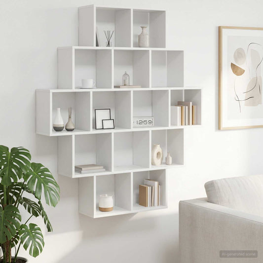 Wall Shelf White 120 x 20 x 136 cm Engineered Wood